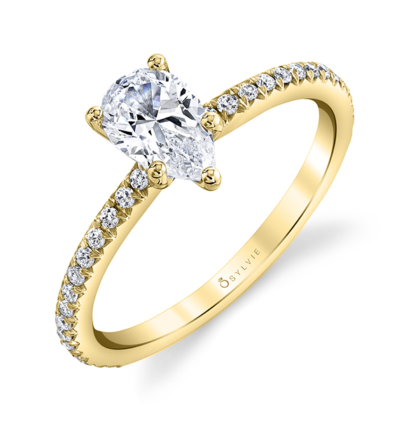 Pear Shaped Solitaire Diamond Engagement Ring